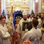 НОЧНОЕ РОЖДЕСТВЕНСКОЕ БОГОСЛУЖЕНИЕ ВОЗГЛАВИЛ ЕПИСКОП БАХЧИСАРАЙСКИЙ КАЛЛИНИК В КАФЕДРАЛЬНОМ СОБОРЕ СВЯТОГО БЛАГОВЕРНОГО КНЯЗЯ АЛЕКСАНДРА НЕВСКОГО Г. СИМФЕРОПОЛЯ.