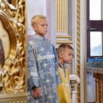 Воскресная Божественная литургия в кафедральном Свято- Александро- Невском соборе г.Симферополя в Неделю 13-ю по Пятидесятнице.