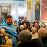 Литургия в праздник Сретения Господня в кафедральном соборе святого благоверного князя Александра Невского.