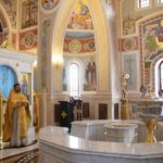 Божественная литургия в Крестильном храме в честь иконы Божией Матери " Живоносный Источник"  в день памяти святых мучеников-бессребреников. Космы и Дамиана Римских,
