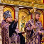 Богослужение в канун Недели 1-й Великого поста, Торжества Православия в кафедральном Александро-Невском соборе.