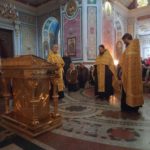 Богослужение в канун Недели о блудном сыне в кафедральном Александро-Невском соборе.