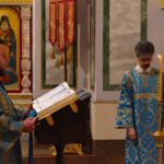 Литургия в праздник Похвалы Пресвятой Богородицы (Субботу Акафиста) в кафедральном Александро-Невском соборе.
