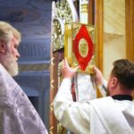 Богослужение в нижнем храме (во имя святителя Гурия, Архиепископа Таврического) в Крещенский сочельник.