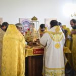 В ВОССТАНОВЛЕННОМ ХРАМЕ 4-Х СВЯТИТЕЛЕЙ МОСКОВСКИХ ПЕТРА, АЛЕКСИЯ, ИОНЫ И ФИЛИППА В ПРЕСТОЛЬНЫЙ ПРАЗДНИК ЕПИСКОП КАЛЛИНИК СОВЕРШИЛ ПЕРВУЮ БОЖЕСТВЕННУЮ ЛИТУРГИЮ.