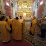 Богослужение в канун Недели о блудном сыне в кафедральном Александро-Невском соборе.