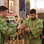 Всенощное бдение в кафедральном Свято-Александро-Невском соборе в канун престольного торжества.