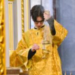 Литургия в Неделю 25-ю по Пятидесятнице, день памяти святителя Иоанна Златоустого, архиепископа Константинопольского.