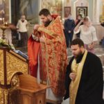 Литургия в нижнем храме имени св.Гурия Таврического, кафедрального Свято- Александро- Невского собора г.Симферополя  в день отдания праздника Воздвижения Честного и Животворящего Креста Господня.
