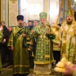 Всенощное бдение в кафедральном Свято-Александро-Невском соборе в канун престольного торжества.