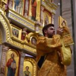 Всенощное бдение в кафедральном Александро-Невском соборе  в канун Недели 21-й по Пятидесятнице.
