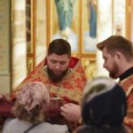 Литургия в нижнем храме имени св.Гурия Таврического, кафедрального Свято- Александро- Невского собора г.Симферополя  в день отдания праздника Воздвижения Честного и Животворящего Креста Господня.
