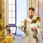 Литургия в Неделю 7-ю по Пасхе, святых отцов I Вселенского Собора (325) в кафедральном соборе святого благоверного князя Александра Невского г. Симферополя.