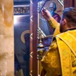 Литургия  день празднования Собора вселенских учителей и святителей Василия Великого, Григория Богослова и Иоанна Златоустого в кафедральном Александро-Невском соборе.