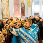 Литургия в праздник Сретения Господня в кафедральном соборе святого благоверного князя Александра Невского.