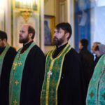 Всенощное бдение в кафедральном Свято-Александро-Невском соборе в канун престольного торжества.