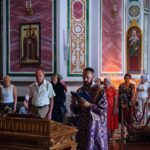 Богослужение в канун Происхождения Честных Древ Животворящего Креста Господня в кафедральном Александро-Невском соборе