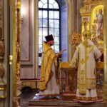 Литургия в Неделю 7-ю по Пятидесятнице, в день рождества святителя Николая, архиепископа Мир Ликийских в кафедральном Александро-Невском соборе