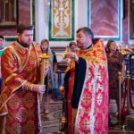 Богослужение в канун дня Усекновения главы Пророка, Предтечи и Крестителя Господня Иоанна в кафедральном Александро-Невского собора