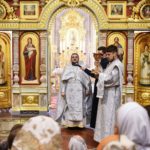 Литургия в Неделю 7-ю по Пасхе, святых отцов I Вселенского Собора (325) в кафедральном соборе святого благоверного князя Александра Невского г. Симферополя.
