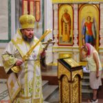 Литургия в Неделю 7-ю по Пятидесятнице, в день рождества святителя Николая, архиепископа Мир Ликийских в кафедральном Александро-Невском соборе