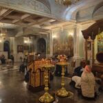 Литургия Преждеосвященных Даров в нижнем храме Александро-Невского кафедрального собора в день празднования первого (IV) и второго (452) обретения главы Иоанна Предтечи