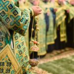 Всенощное бдение в кафедральном Свято-Александро-Невском соборе в канун престольного торжества.
