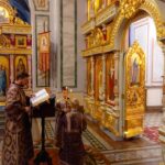 Божественная литургия в Неделю 5-ю Великого поста, преподобной Марии Египетской  в кафедральном Александро-Невского собора.