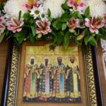 В ВОССТАНОВЛЕННОМ ХРАМЕ 4-Х СВЯТИТЕЛЕЙ МОСКОВСКИХ ПЕТРА, АЛЕКСИЯ, ИОНЫ И ФИЛИППА В ПРЕСТОЛЬНЫЙ ПРАЗДНИК ЕПИСКОП КАЛЛИНИК СОВЕРШИЛ ПЕРВУЮ БОЖЕСТВЕННУЮ ЛИТУРГИЮ.