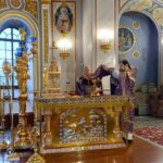 Божественная литургия в Неделю 5-ю Великого поста, преподобной Марии Египетской  в кафедральном Александро-Невского собора.