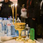 Водосвятный молебен в Крестильном храме в честь иконы Божией Матери " Живоносный Источник" кафедрального Свято-Александро-Невского собора .