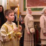 Литургия в кафедральном Свято-Александро-Невском соборе в праздник Крещения Господня.