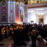 Повечерие с чтением канона преподобного Андрея Критского в кафедральном Свято-Александро-Невском соборе.