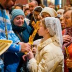 Литургия в праздник Сретения Господня в кафедральном соборе святого благоверного князя Александра Невского.