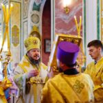 Литургия в Неделю 7-ю по Пятидесятнице, в день рождества святителя Николая, архиепископа Мир Ликийских в кафедральном Александро-Невском соборе