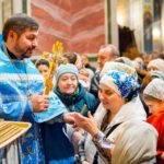 Литургия в праздник Сретения Господня в кафедральном соборе святого благоверного князя Александра Невского.