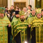 Всенощное бдение в кафедральном Свято-Александро-Невском соборе в канун престольного торжества.