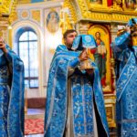 Литургия в праздник Сретения Господня в кафедральном соборе святого благоверного князя Александра Невского.