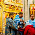 Литургия в праздник Сретения Господня в кафедральном соборе святого благоверного князя Александра Невского.