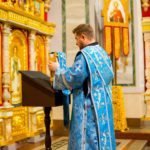 Литургия в праздник Сретения Господня в кафедральном соборе святого благоверного князя Александра Невского.