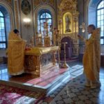 Литургия в Неделю о блудном сыне в кафедральном Свято-Александро-Невском соборе.
