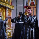 Первая в этом году Литургия Преждеосвященных Даров в Свято-Александро-Невском кафедральном соборе.