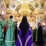 В КАНУН ПРАЗДНИКА ВХОДА ГОСПОДНЯ В ИЕРУСАЛИМ ЕПИСКОП КАЛЛИНИК СОВЕРШИЛ ВСЕНОЩНОЕ БДЕНИЕ В КАФЕДРАЛЬНОМ АЛЕКСАНДРО-НЕВСКОМ СОБОРЕ Г. СИМФЕРОПОЛЯ