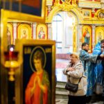 Литургия в праздник Сретения Господня в кафедральном соборе святого благоверного князя Александра Невского.