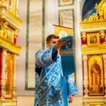 Литургия в праздник Сретения Господня в кафедральном соборе святого благоверного князя Александра Невского.