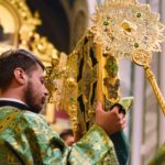 Всенощное бдение в кафедральном Свято-Александро-Невском соборе в канун престольного торжества.