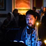 Повечерие с чтением канона преподобного Андрея Критского в Александро-Невском кафедральном соборе.