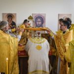 В ВОССТАНОВЛЕННОМ ХРАМЕ 4-Х СВЯТИТЕЛЕЙ МОСКОВСКИХ ПЕТРА, АЛЕКСИЯ, ИОНЫ И ФИЛИППА В ПРЕСТОЛЬНЫЙ ПРАЗДНИК ЕПИСКОП КАЛЛИНИК СОВЕРШИЛ ПЕРВУЮ БОЖЕСТВЕННУЮ ЛИТУРГИЮ.