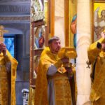 Литургия  день празднования Собора вселенских учителей и святителей Василия Великого, Григория Богослова и Иоанна Златоустого в кафедральном Александро-Невском соборе.