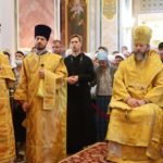 Преосвященный Евфимий, епископ Луховицкий возглавил Литургию в Неделю 16-ю по Пятидесятниц  в кафедральном Свято-Александро-Невском соборе г. Симферополя.